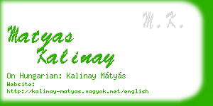 matyas kalinay business card